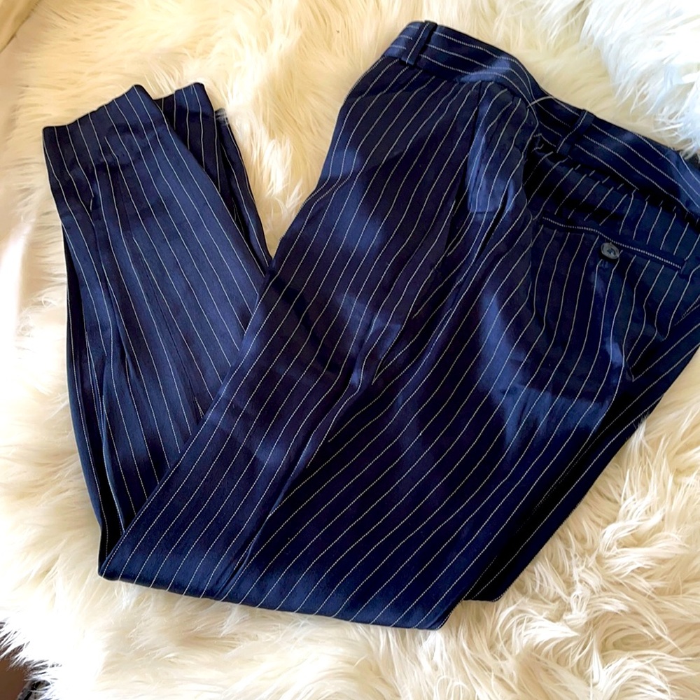NWT Super jazzy navy and white pin stripe pants